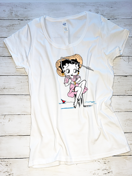Betty Boop Fishing T shirt